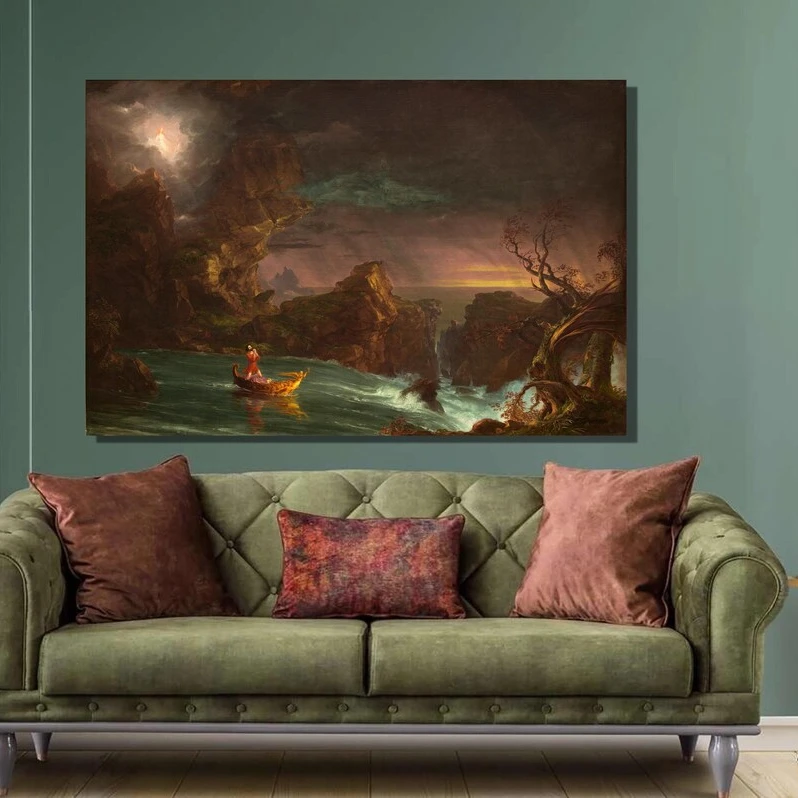 Handmade Thomas Cole The Voyage of Life The Course of Empire Masterpiece Painting High Quality Oil Painting Reproduction