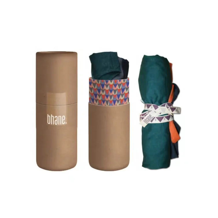 biodegradable recycled Garment pack T shirt fleece paper tube package short sleeve cylinder packaging apparel gift wrapping box