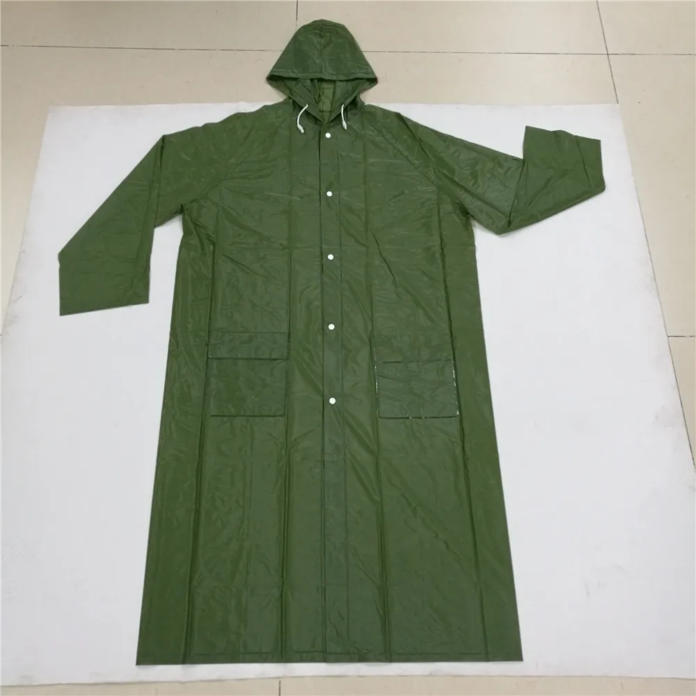 Men and Women PVC Waterproof  Raincoat with hood long Raincoat