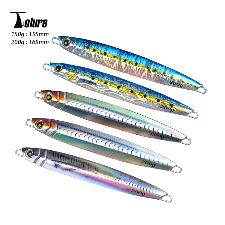 3D UV printed 150g 200g saltwater fishing metal jig lure artificial bait slow fall pitch jigging jig lure artificial bait lure