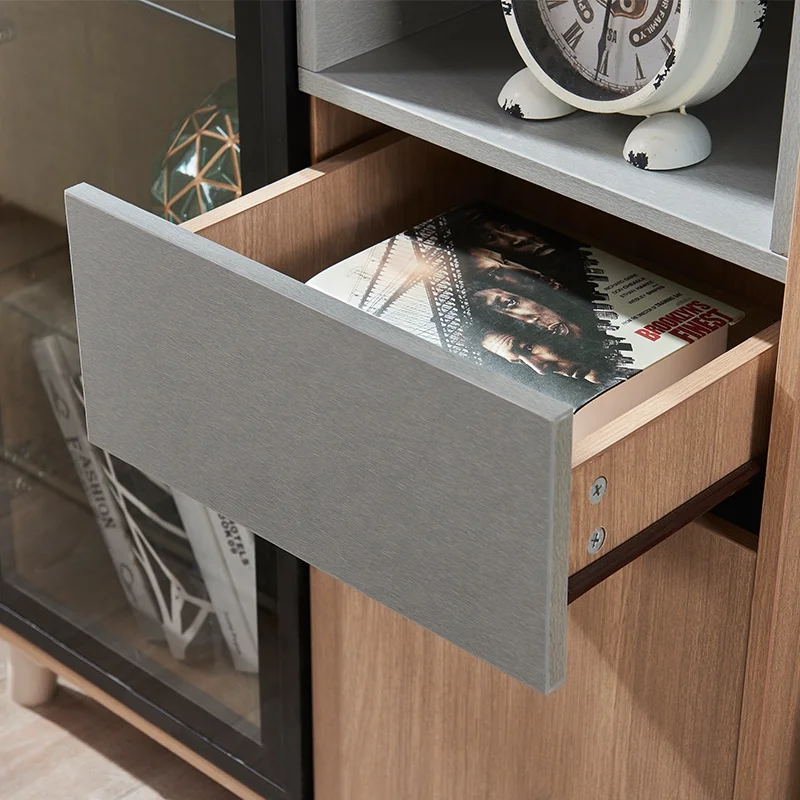 
Simple Style Wood mdf Living Room Display Cabinet With Glass Door 