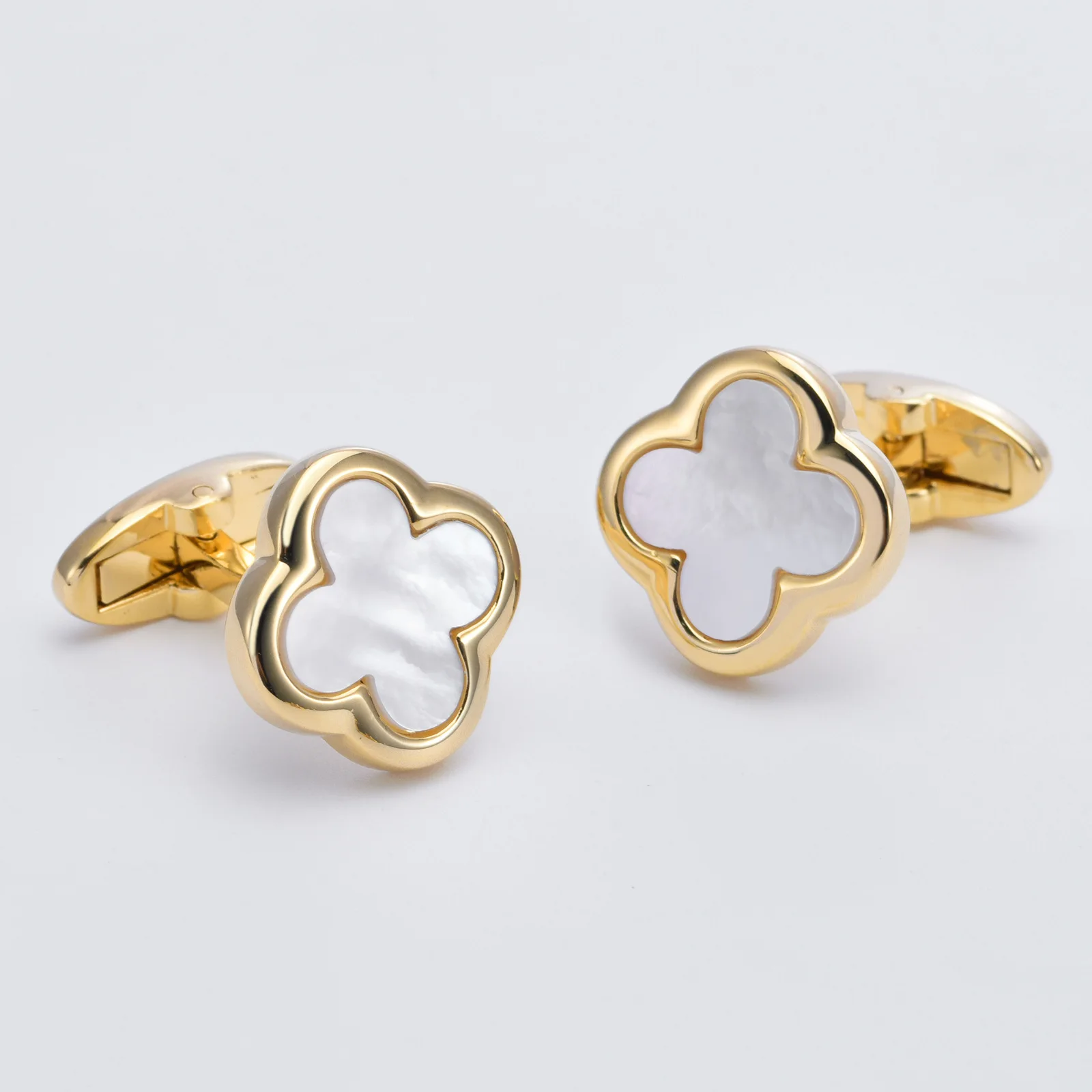 Mother of pearl clover cufflinks in stock