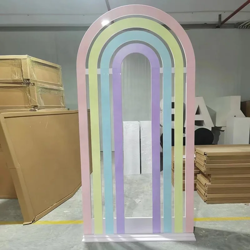 Customization Wedding PVC Event Arch Backdrop Rainbow Acrylic Arch Wedding Decoration