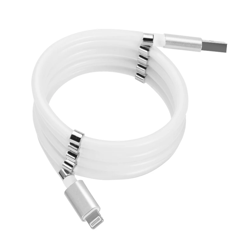 
Cables USB Light LED Micro Magnetic Self Winding Organizing Charging Cable Type c Fast Cable 