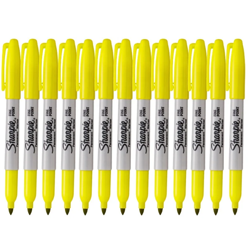 
sanford sharpie fine point permanent pen oil diy marker pen 1.0mm 12pcs AP ASTMD-4236 yellow 30035 