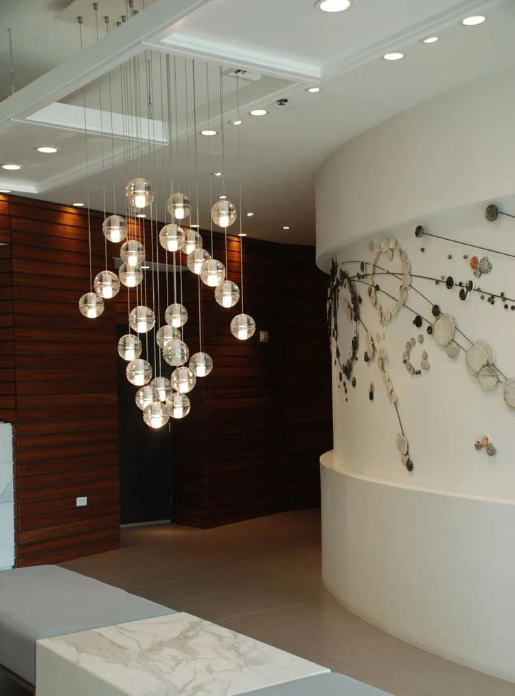 
Large Scale Modern Style Luxury Rain Drop Crystal Ball Chandelier Lighting for Hotel Lobby 