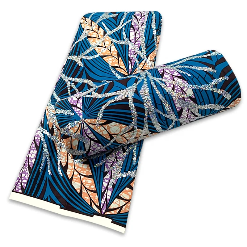 Tissus из натурального воскового хлопка с блестками печатная восковая ткань настоящая оригинальная тканая Ткань 100% хлопчатобумажная принтом для одежды