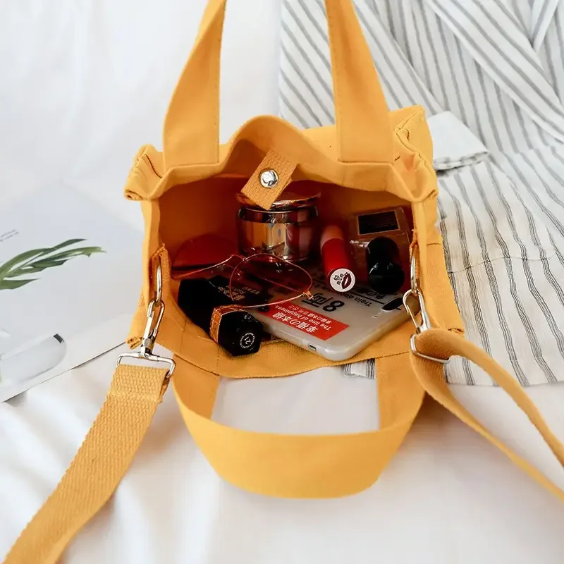 Wholesale Mini Cartoon Canvas Tote Bags With Custom embroidery Logo Crossbody Shoulder Canvas Tote Bag