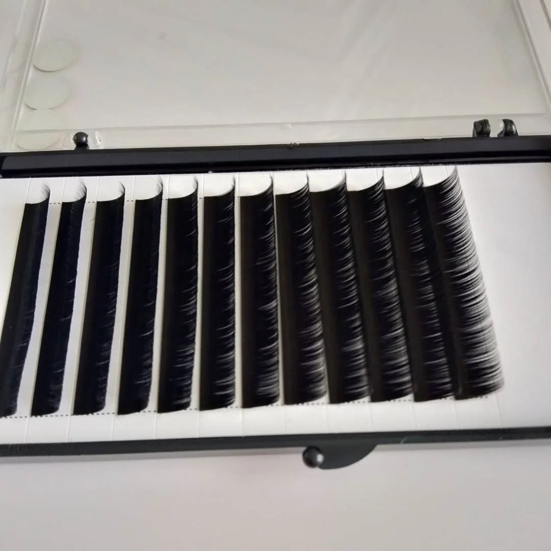 Korean pbt eyelash individual human hair eyebrow extensions 8-15mm 12 lines mix length lashes