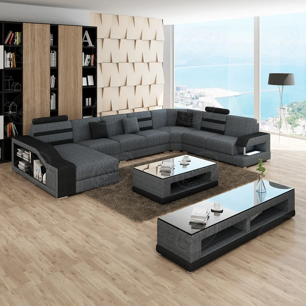 Factory Wholesale Modern U Shaped sofa set Couch Sets sofas sectionals foshan shunde furniture living room furniture