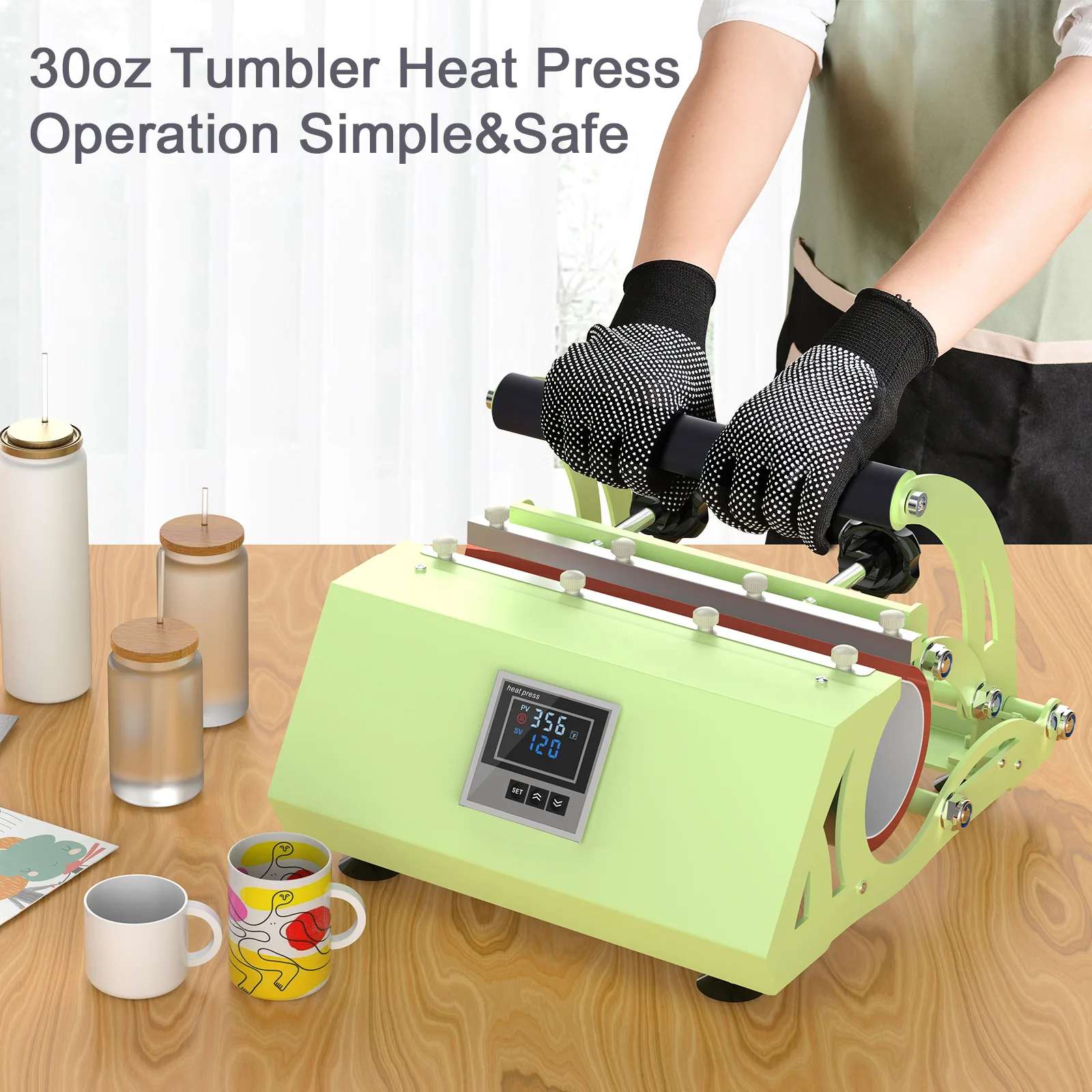 Vesub 30oz Sublimation Tumbler Hot Sale Heat Press Machine Skinny Tumblers Garments Manual Grade Electric Driven Mug Printing