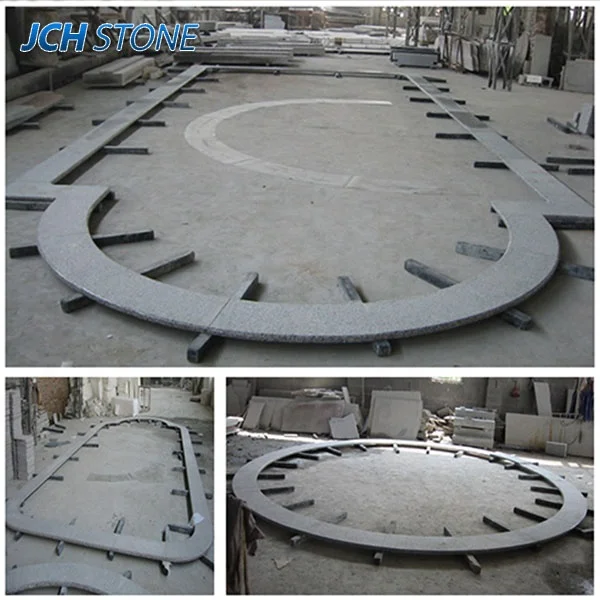 Hot sell custom design natural grey granite stone swimming pool edge tiles
