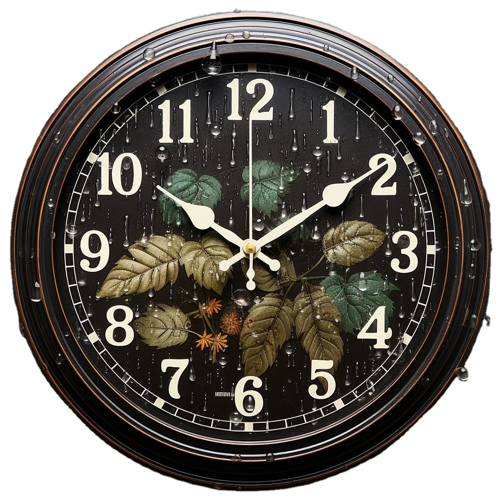 Antique Style Waterproof Bathroom Wall Clock Cheap Price Plastic Suction Cup Living Room Quartz Clock Silent Needle Circular