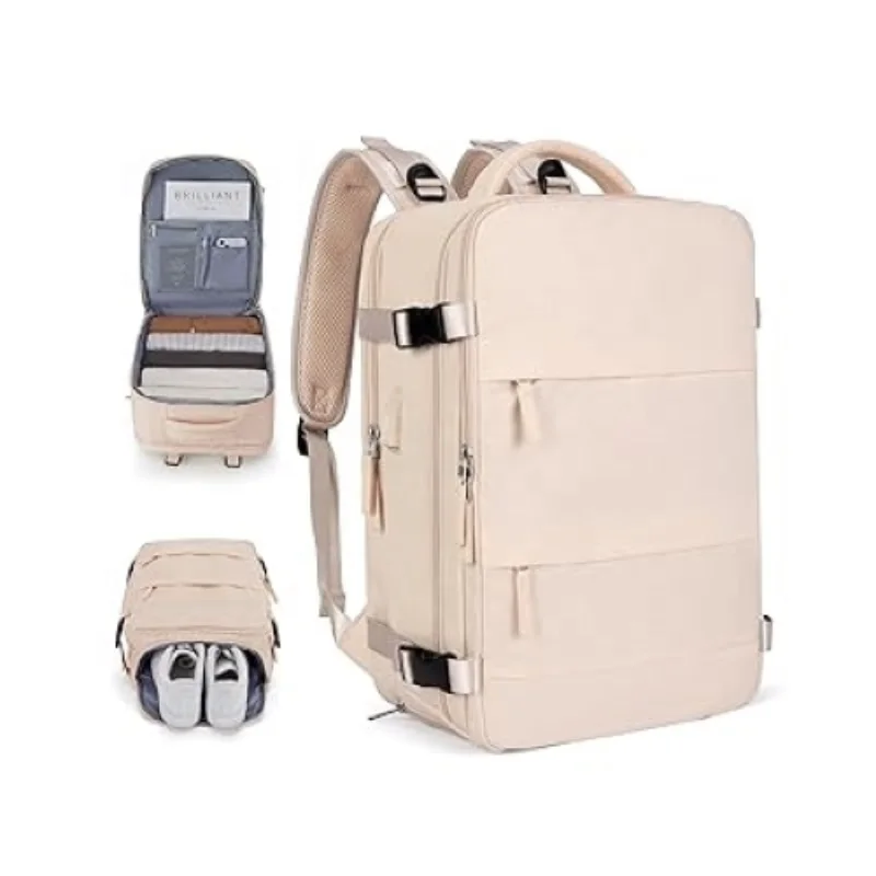 RTS Travel Backpack 15.6 Inch College Computer Bag Laptop Backpack with USB Charging Port Carry on Backpack for Airplanes