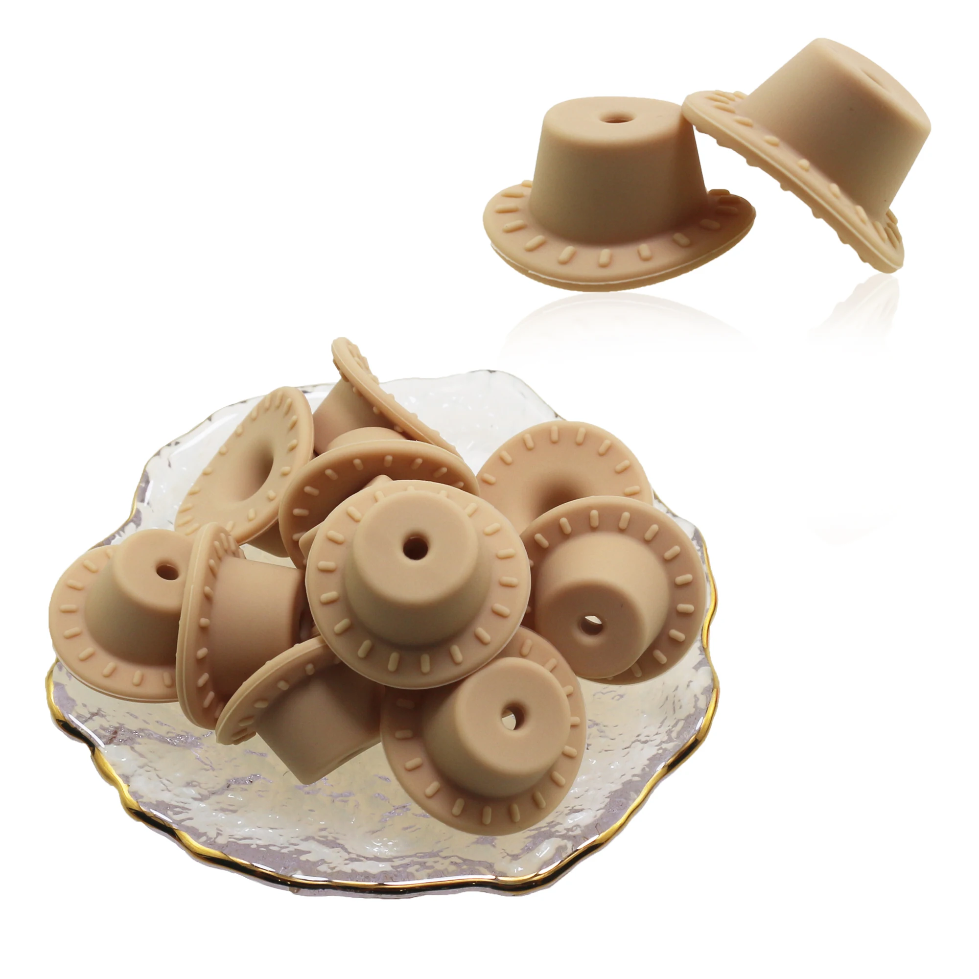 Factory Bulk Silicone Teething Focal Loose Beads For Pens Bead Wristlet Keychain Bracelet Cowboy Hat Wholesale Silicone Beads