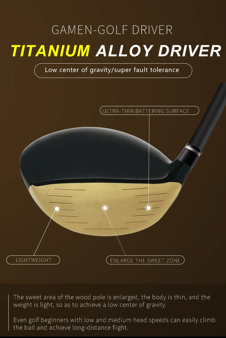 GAMEN Golf Clubs Driver Club Head Price Japan Use Custom Adjustable Loft Titanium Golf Drivers