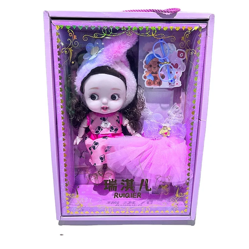 Beautiful and lovely 28cm princess girl doll pink dress cheap handmade 12 inch craft doll expression doll