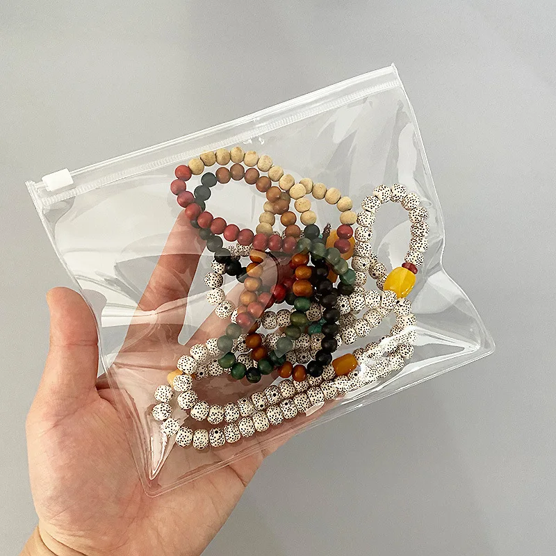 Custom Logo Printing PVC Plastic Transparent Swimwear Clothing Zipper Packaging Pouch Bag
