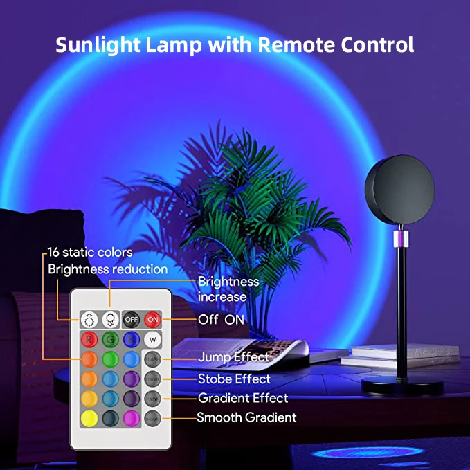 Sunset Projection Lamp Color Change Aluminum Alloy Projector Smart App Rainbow Lamp LED  Light Halo Lamp