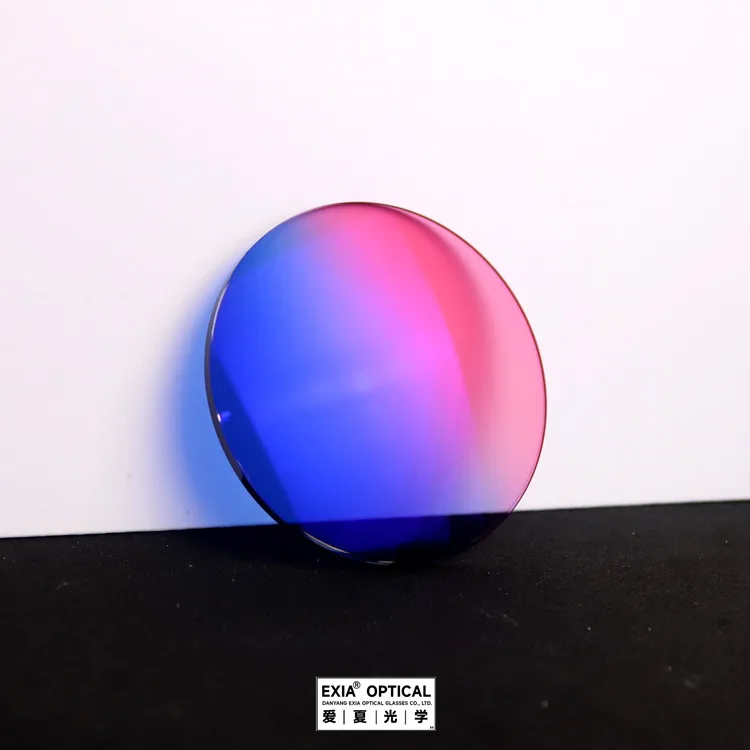 EXIA Lens M58 Sunglasses Lens Blue Pink Red Polyurethane MR-8 1.61 UV400 Base Curve 3 Anti-Impact for Rimless Sunglasses