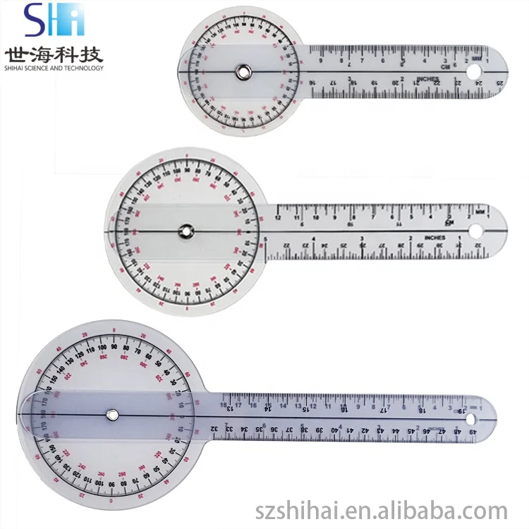 Wholesale Customized 6inch, 8inch, 12inch 3 Piece Set Angle Medical Ruler Spinal Goniometer Angle Ruler