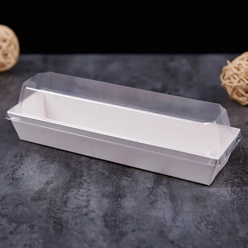 Wholesale factory square donut take out sell customized packaging kraft paper box with plastic lid