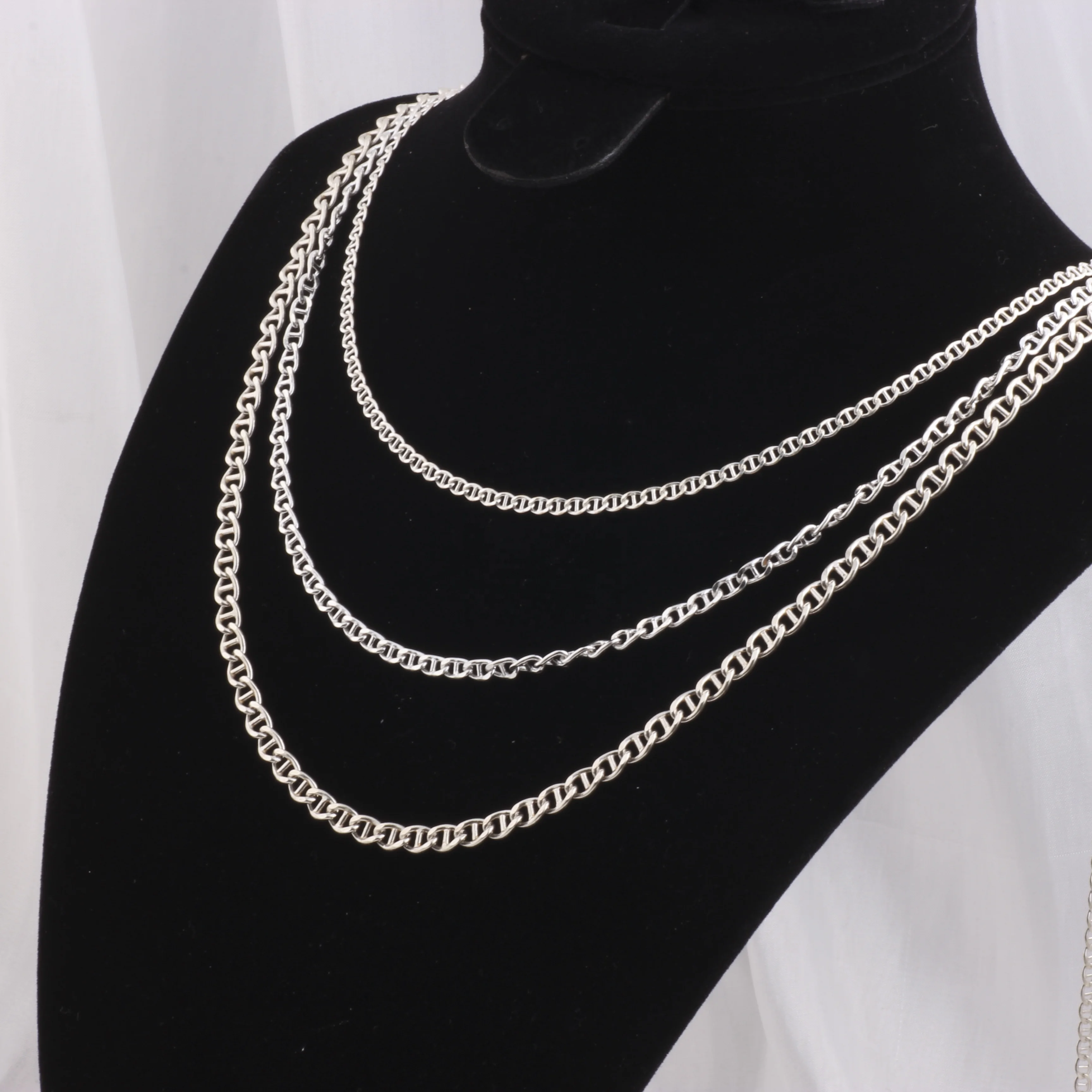 1m Permanent Jewelry Chain Multi Size For Choice S925 Sterling Silver Marine Chain Anchor Chain For DIY Necklace Bracelet Making