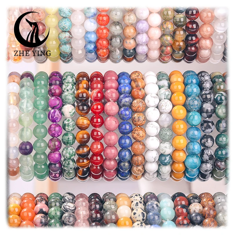 Zhe Ying оптовая продажа 6/8/10 мм ювелирные изделия из лечебных кристаллов Para Mujeres Pulseras браслет камня женский натурального