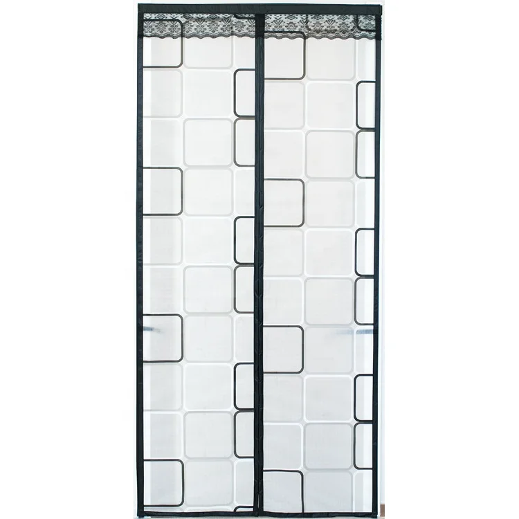Square Pattern Self Sealing Magnetic EVA Door Screen Thermal Insulated Door Curtain