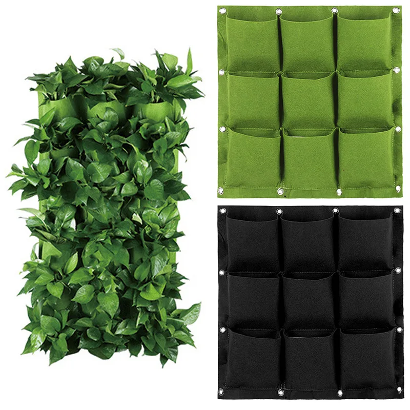 Hanging Garden Green Planter Grow Bag Eco Friendly Material Vertical Garden Felt Planters Pockets Grow Bags