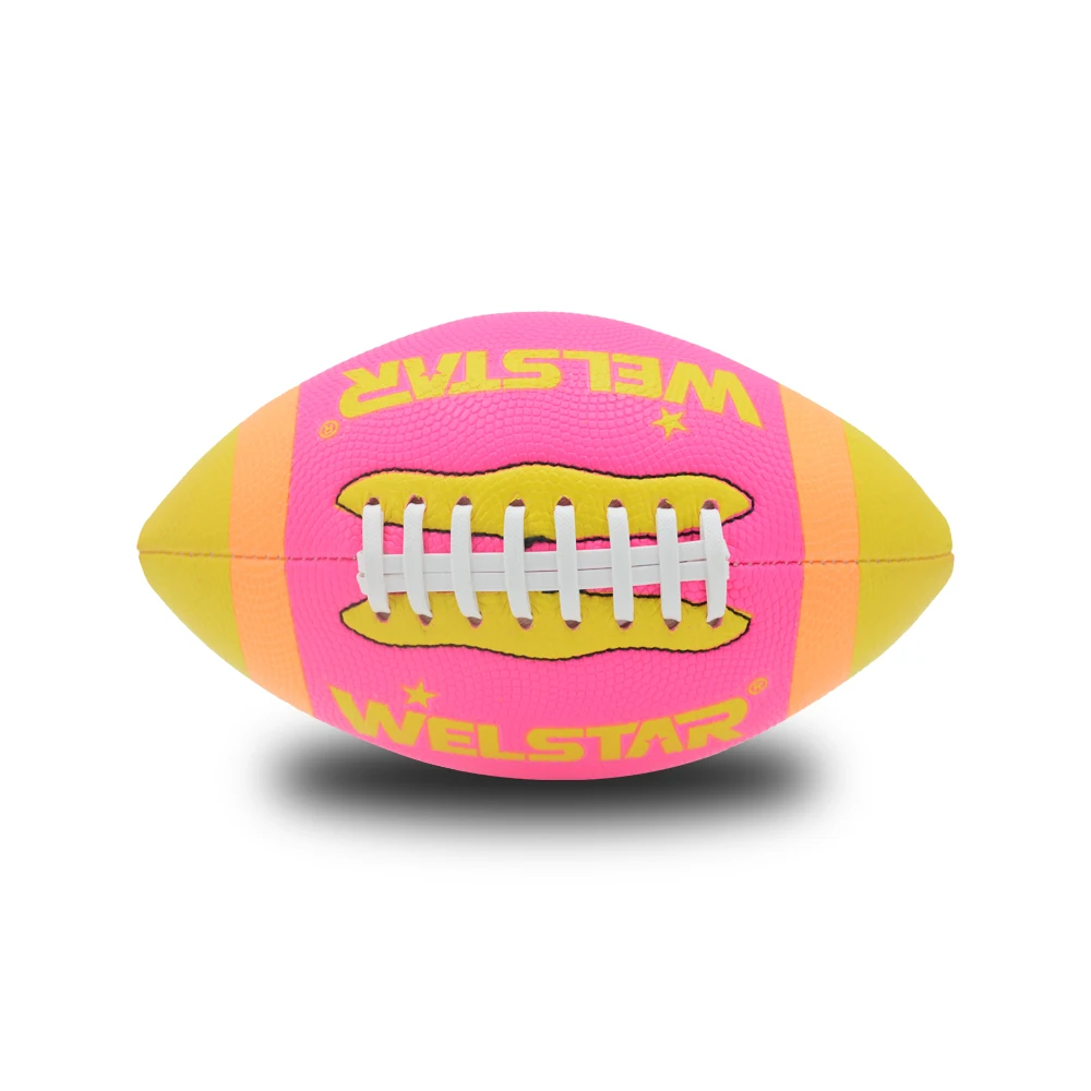 Good Quality Bright Neon Color Small Play Football Super Soft Touch PVC American Football Ball Size 3