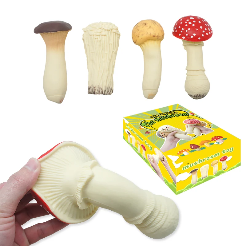 Lifelike Plastic Mini Mushroom Figurine Toy Set Realistic Artificial Vegetables for Kids Education Toy