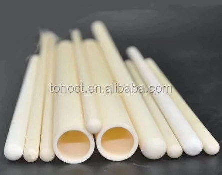 Good thermal shock long life 23---99.7% big size alumina sic zirconia mullite ceramic tube pipe rod for furnace refractory
