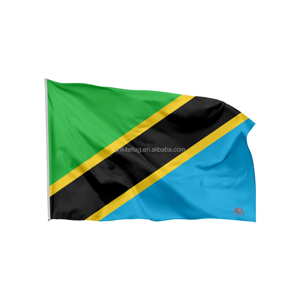 OEM Screen printing country blue yellow red white green tanzania flag 68D 100D 100%Polyester 3X5Ft Flags tanzania national Flag