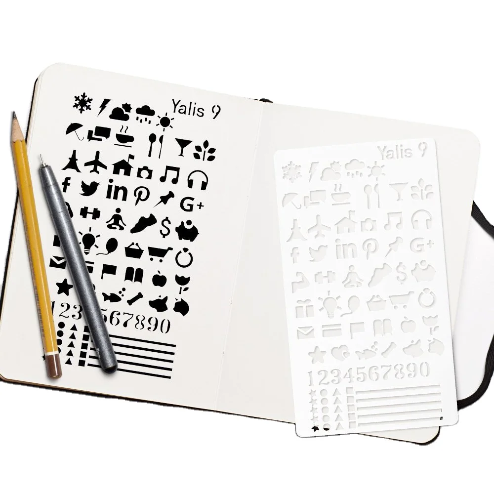 Small white journal planner plastic stencil template