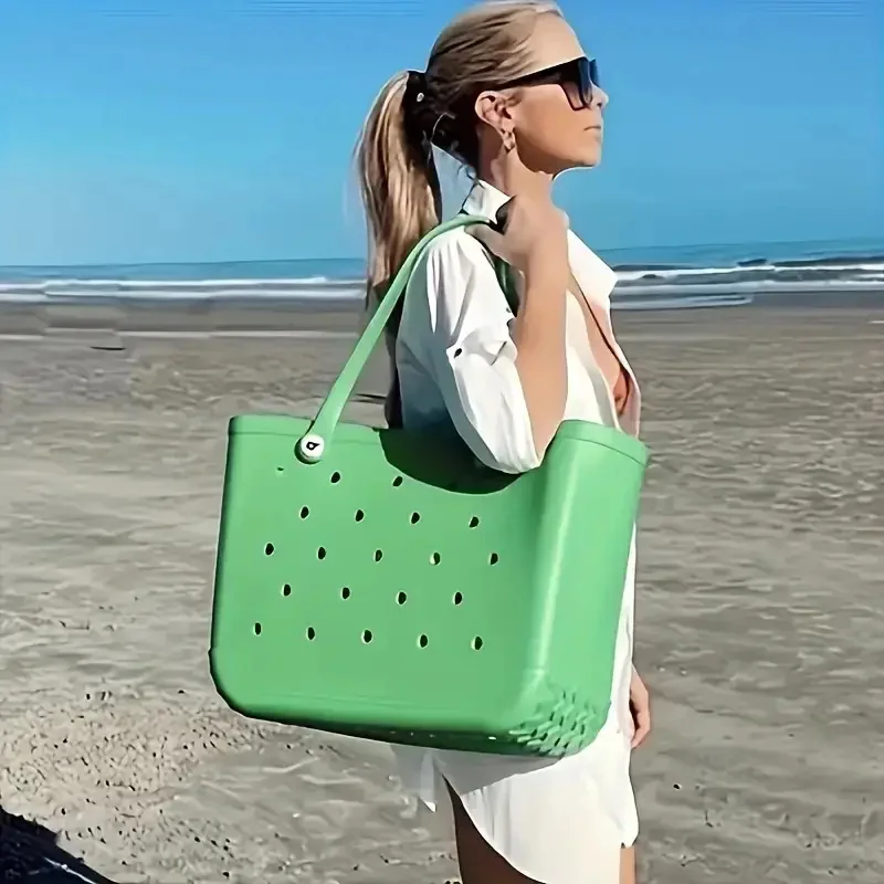 Large Waterproof Washable Tip Proof Durable Open Tote Bag for the Beach Boat Pool Sports Lightweight Tote Bag - Rubber Bags