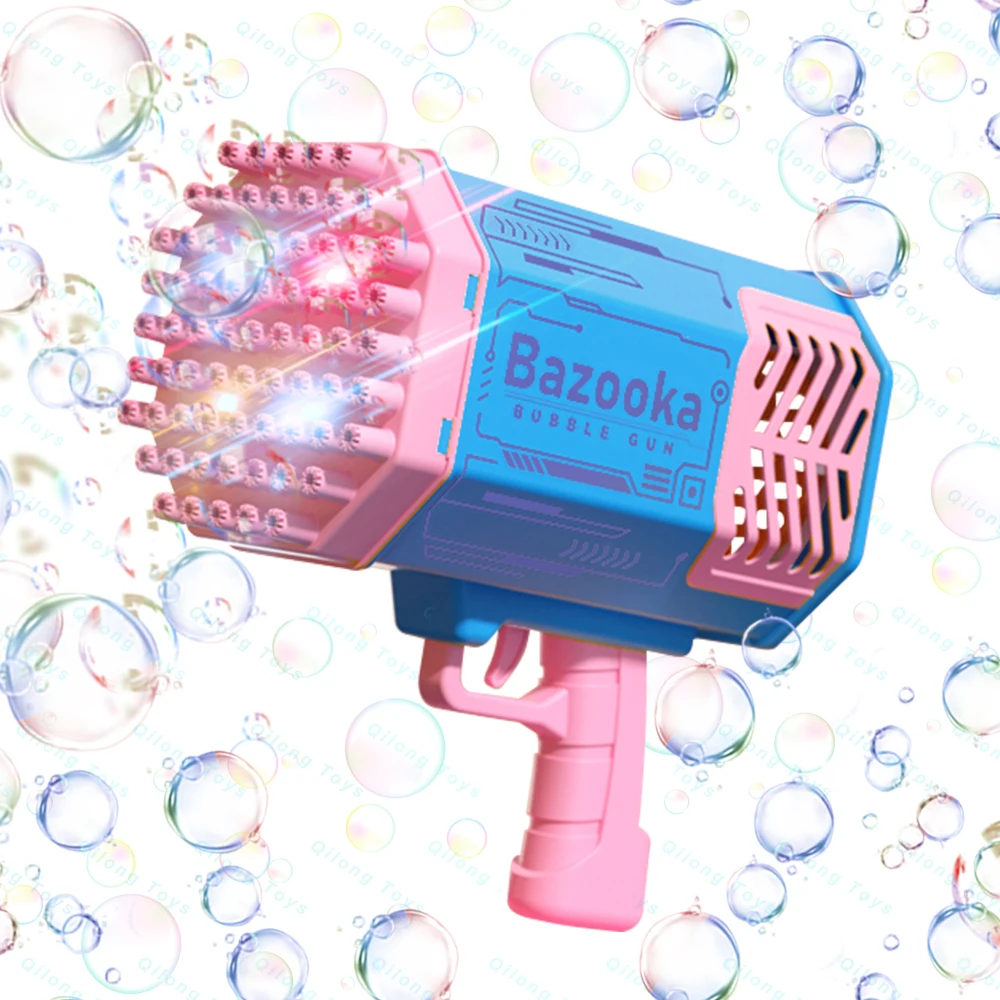 Qilong Customized Bubble Gun Toys 69 Holes Bazooka Bubble Gun Pistola De Burbujas Rocket Bubble Gun Machines Outdoor Summer Toys