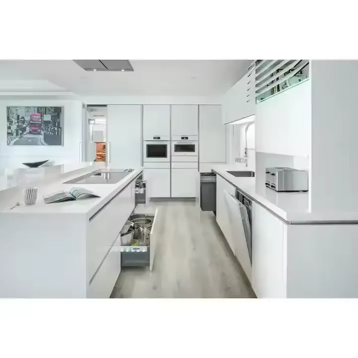 Simple Design Smart Display House Oven Tall High Gloss Lacquer Kitchen Cabinet