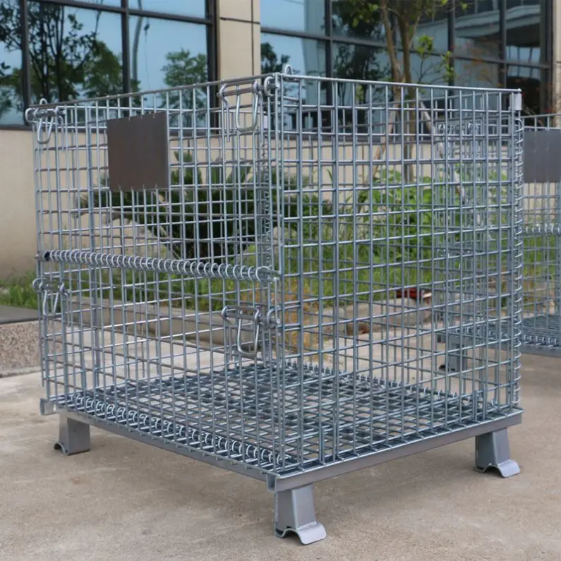 Euro Folding Moving Nestable Turnover Vegetable Crate Mesh Container Wooden Plastic Storage Crate With Wooden Pallet