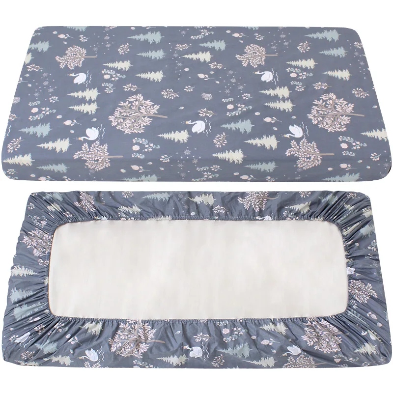 China cheap high quality cute comfortable wholesale custom print organic jersey cotton fitted cot crib sheet for baby