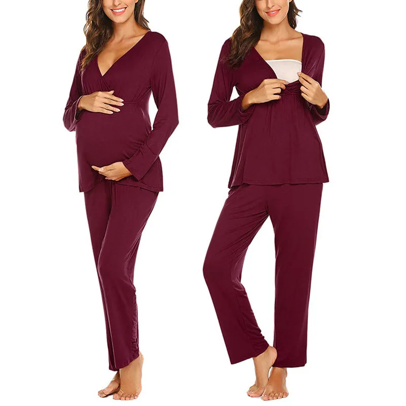 Пижамы для беременных, турция, домашняя больница, свободные, для беременных, грудного вскармливания, пижамные комплекты из двух предметов