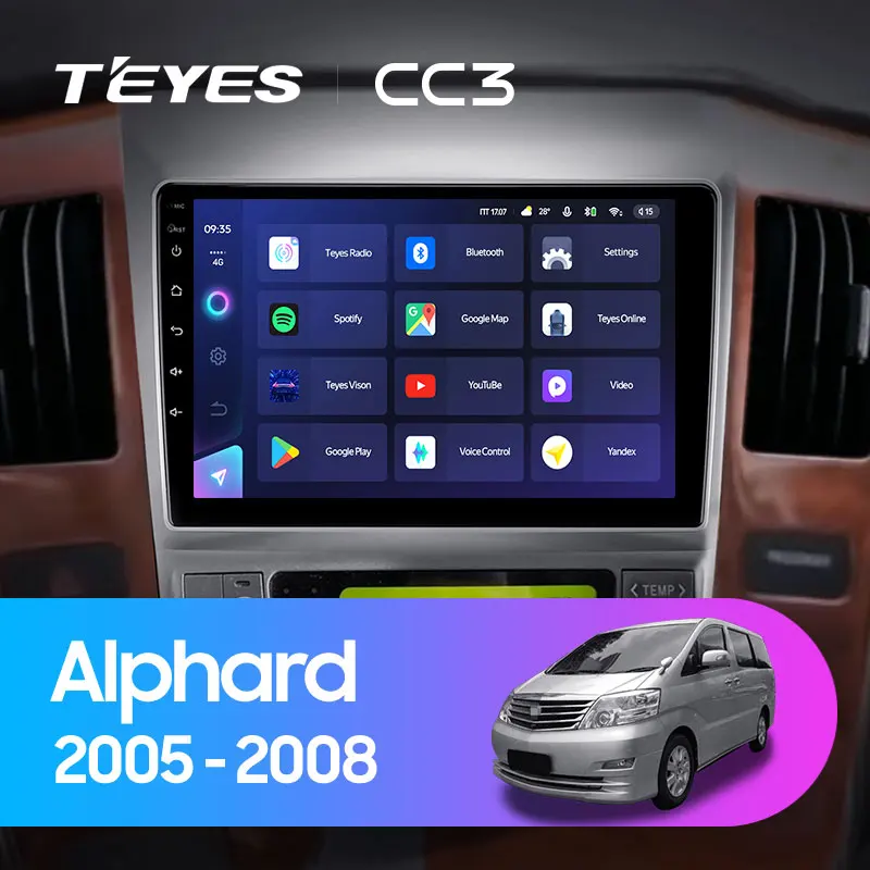 Автомагнитола TEYES CC3 для Toyota Alphard 1 H10 2005-2008 мультимедийный видеоплеер навигация стерео GPS Android 2din разъем 2 din