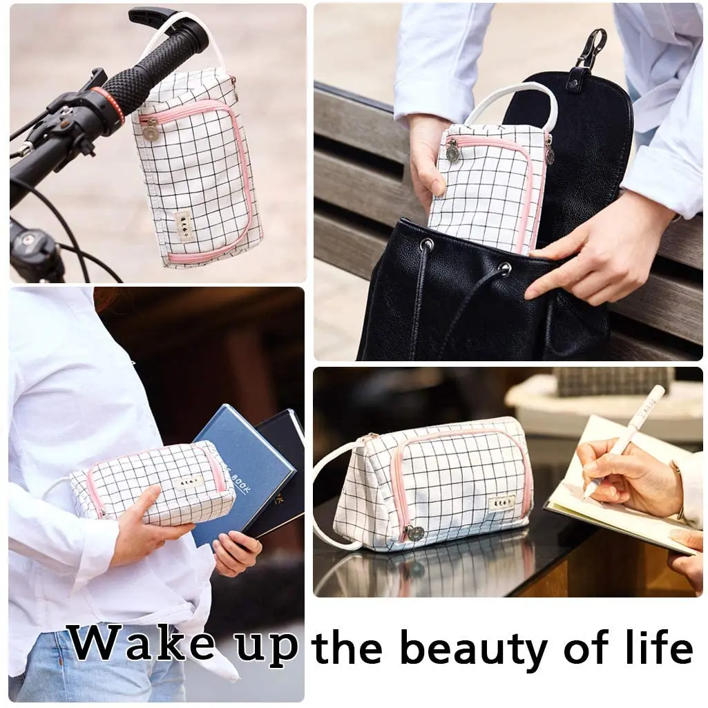 Amazon Hot Popular Large Capacity Canvas Waterproof Durable Pen Box kawaii Pencil Case Suitable For School Office