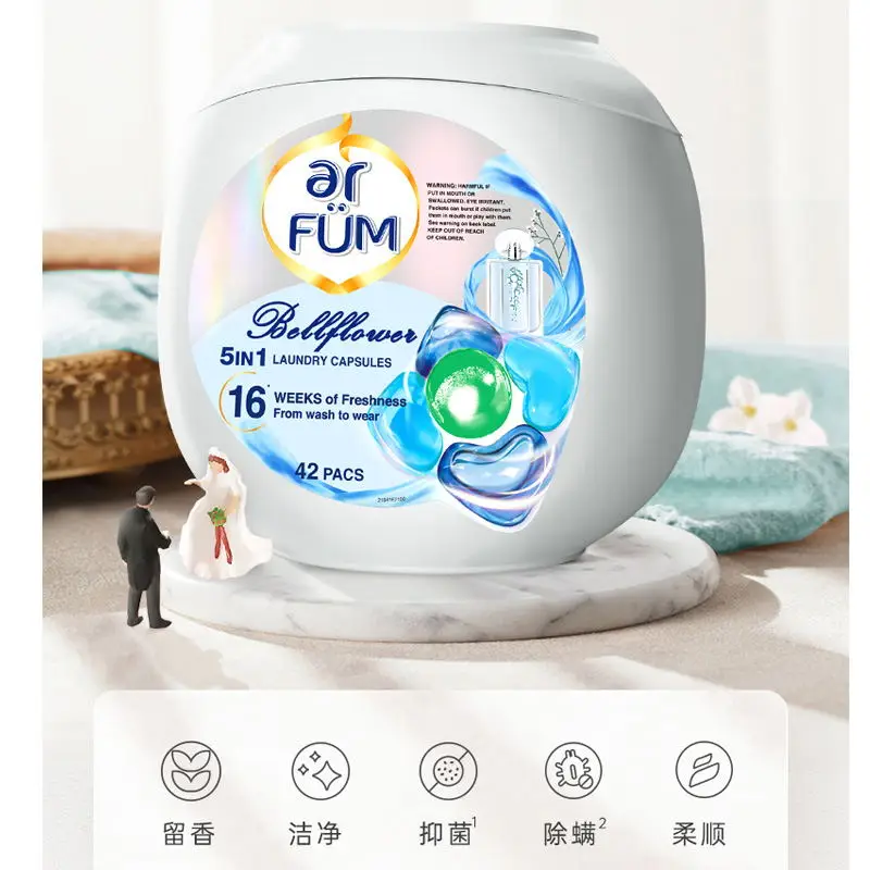 128-Piece Pack of Long-Lasting Five-Colored Laundry Beads with Fragrance - Powerful Laundry Detergent
