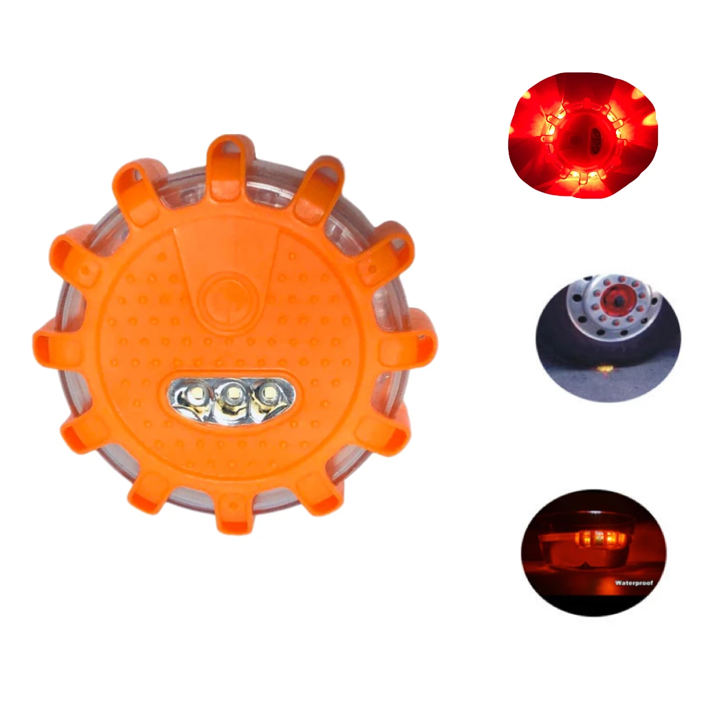 3AAA Battery Power Roadside Emergency Flashing Flares 3Pack Led Warning Traffic Strobe Light 12+3 Led Road Safety Beacon Flares