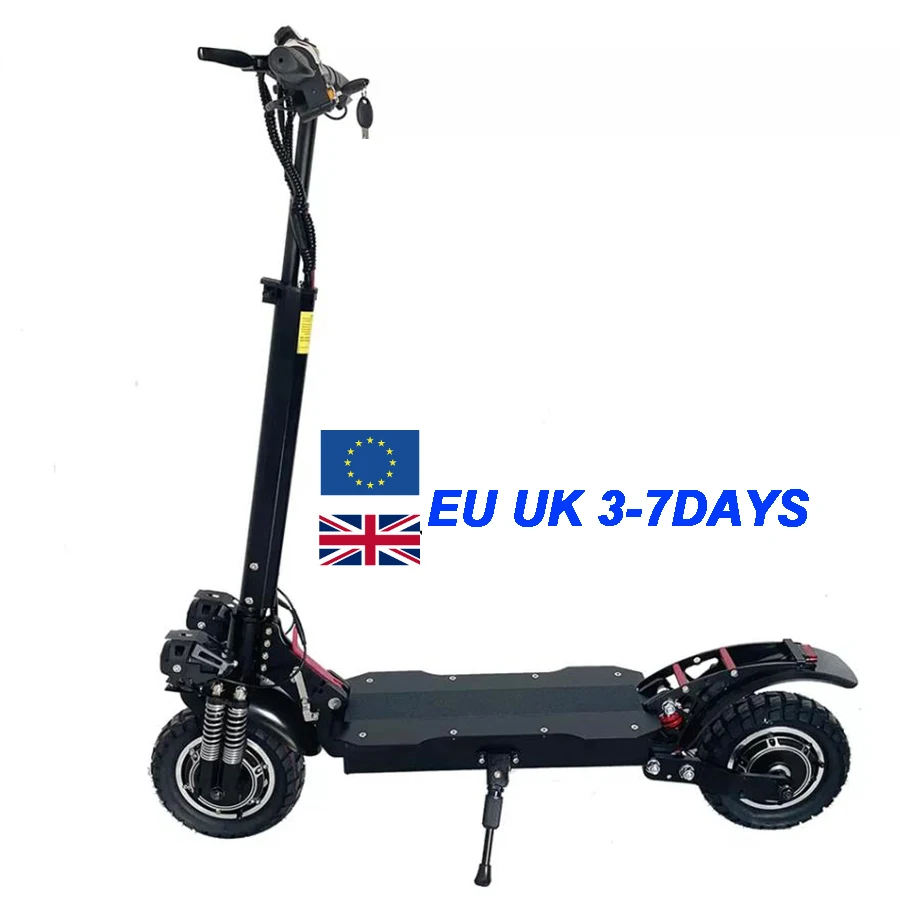 EU UK Warehouse 1200W * 2 электрический скутер с двойным мотором 10 дюймов 2400W