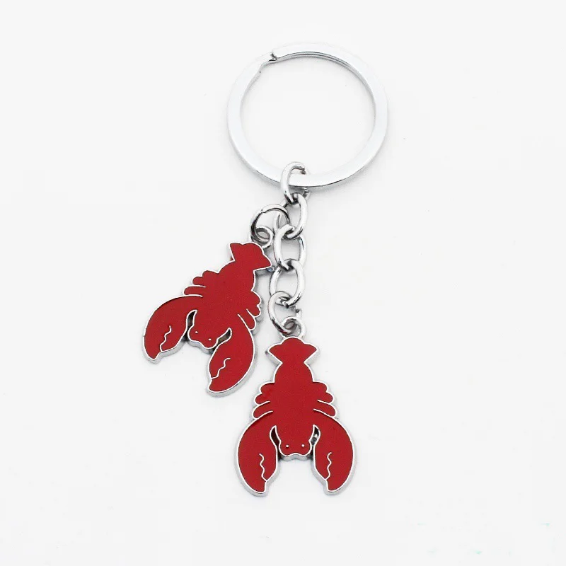 palm tree metal keychain Zinc Alloy dolphin turtle lobster fish keychain