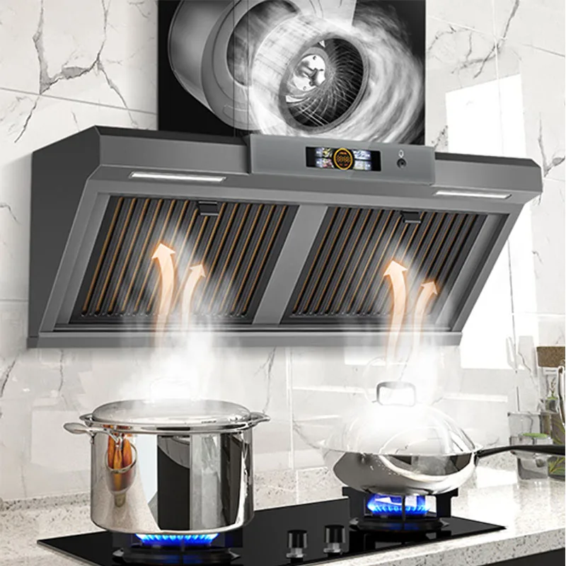 HQSLP factory offer Smart sensor high suction self-cleaning kitchen exhaust hood kitchen chimney