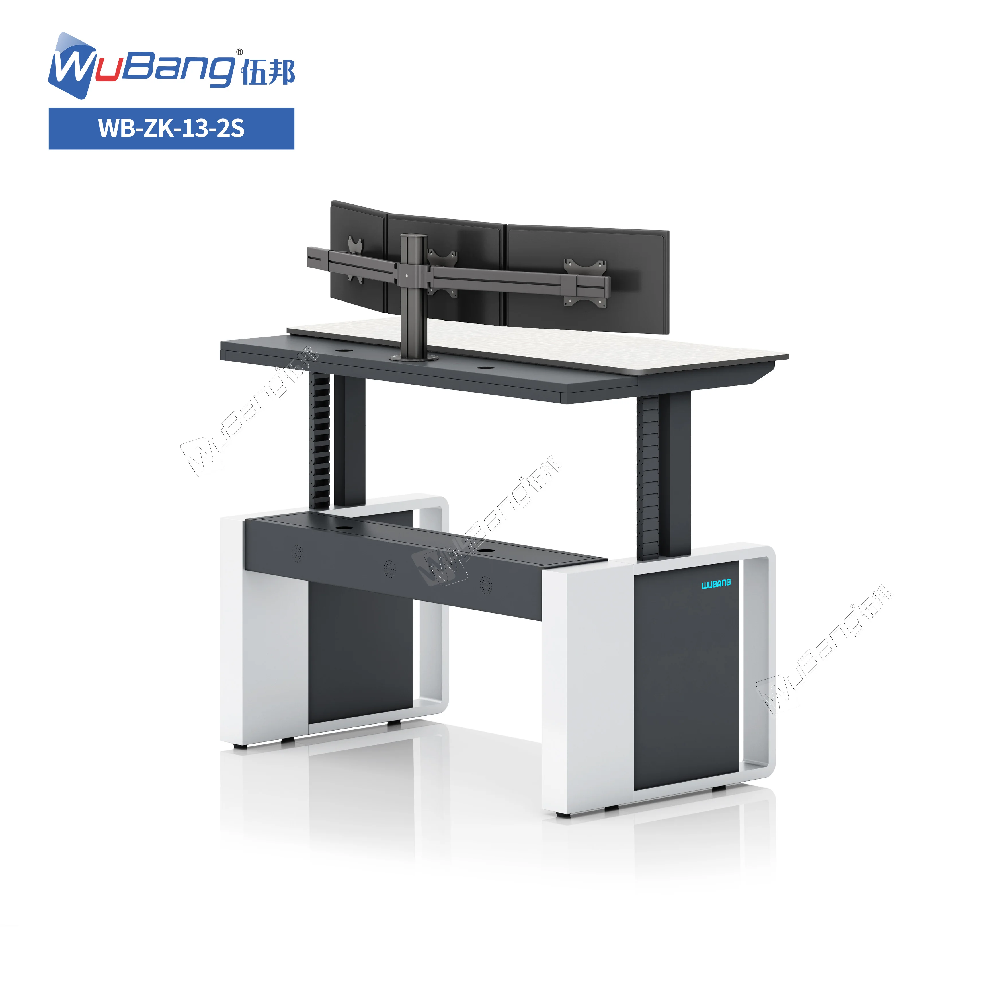 Rounded Edge Adjustable Standing Console CE certified Control Room Console For Security & Defense