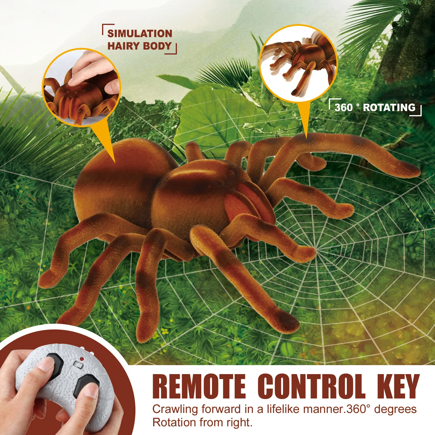 Wholesale Hot Sell Simulation Bug Toys Infrared Remote Control Spider Prank RC Insect Radio Control Toys